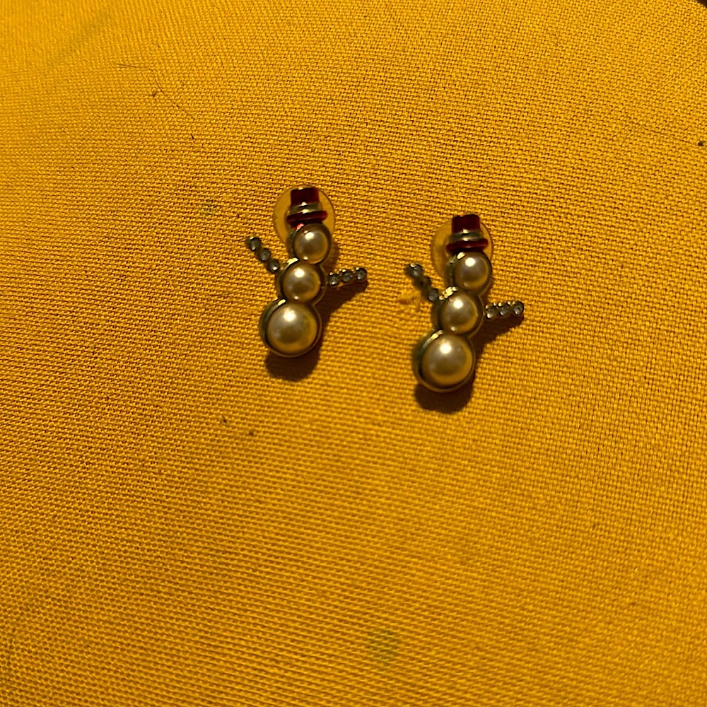 Vintage snowman chritmas earrings